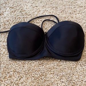 Black strapless bikini top